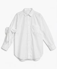 High-Count Cotton Armband-Scarf Shirt WHITE