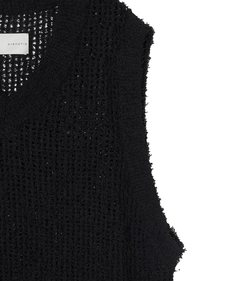 Abel Loose knit vest 黒 BLACK（Men Signature Drivers Vest (Giza 