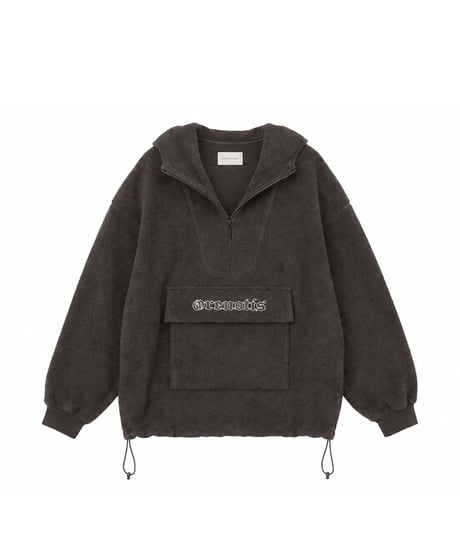 Napped Sweat Anorak Hoodie BROWN