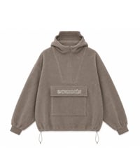 Napped Sweat Anorak Hoodie BEIGE