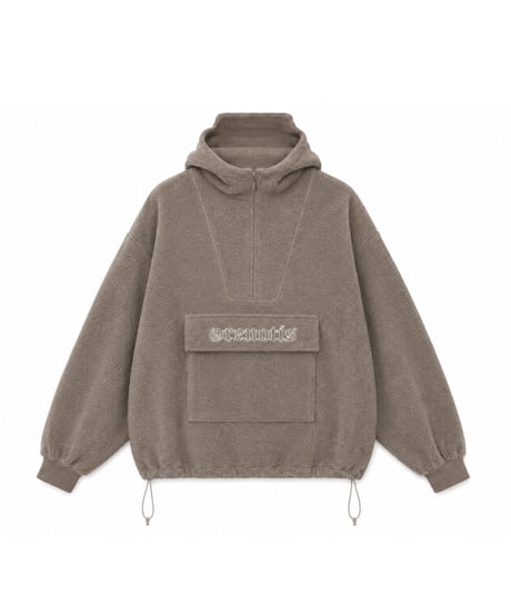 Napped Sweat Anorak Hoodie BROWN