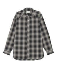 Sheer Check Recycled Organic Cotton Shirt BLACK