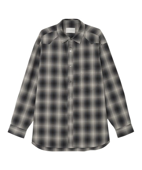 Sheer Check Recycled Organic Cotton Shirt BLACK