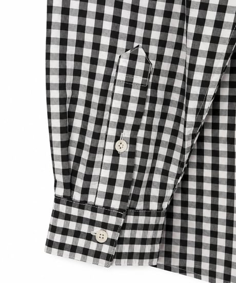 Vertical Wide Seersucker Open-Collar Shirt NAVY
