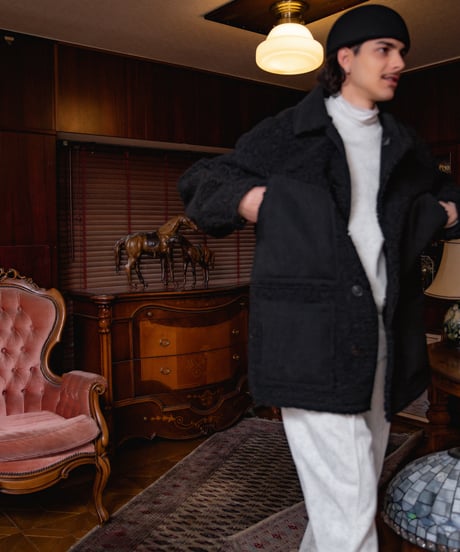 Corduroy Boa Mouton Reversible Jacket Coat BROWN