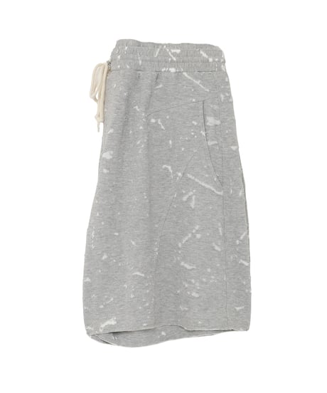 Bonded Crashed French Terry Western-Style Shorts GREY