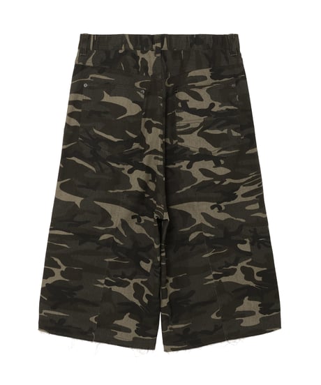 Camouflage Twill 9-Pocket Knee-Length Shorts KH