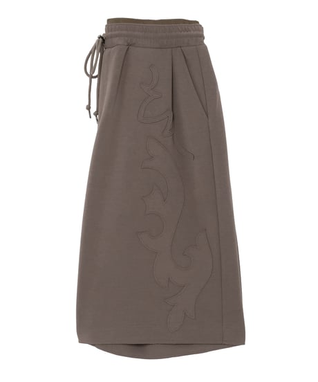 Western-Cut Double-Knit Baggy Shorts BLACK