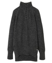 Kid Mohair Wool Stand Knit CHARCOAL