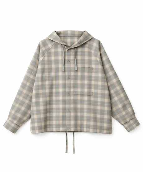 Tech Check Hooded Ventilation Shirt BEIGE