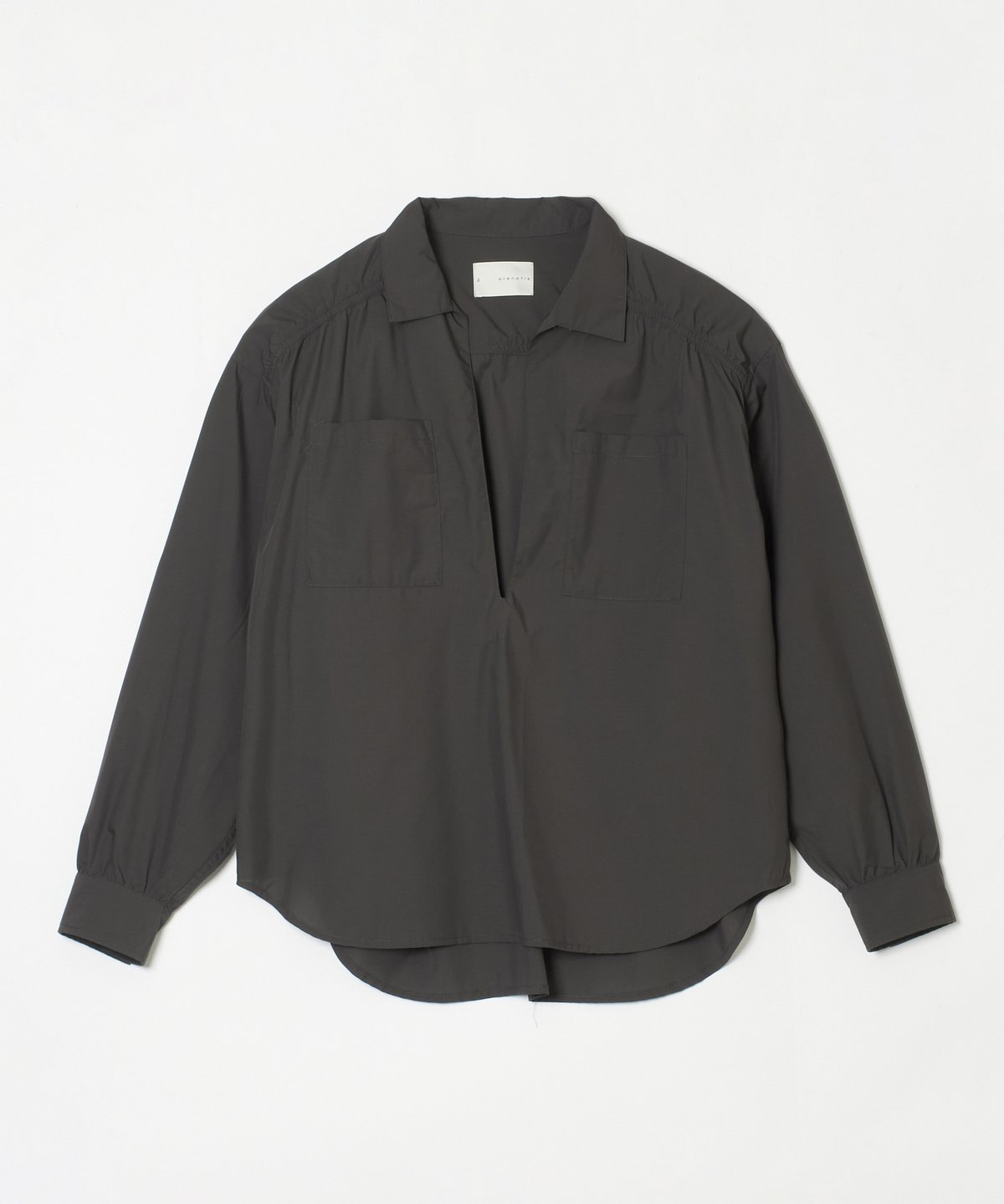 sheer check skipper shirt hholc navy 新品 sheer check