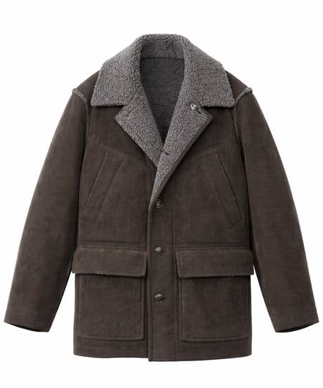 Corduroy Boa Mouton Reversible Jacket Coat BROWN