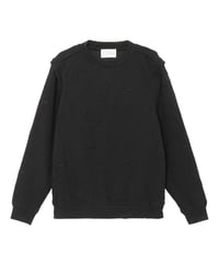 2-Way Bonded Crashed French Terry Pullover BLACK