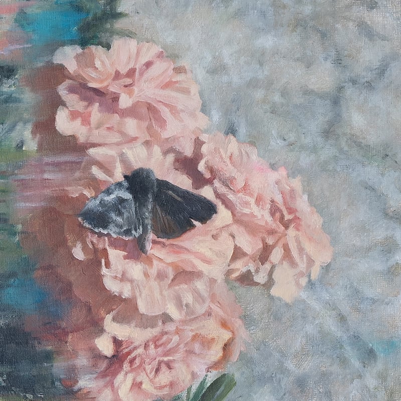 花と蛾ー原画 | Aoi K's Artworks