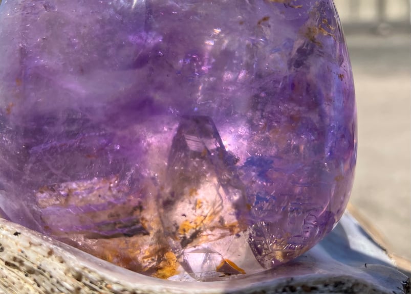 アメジスト 水入り・クォーツinクォーツ 雫型 ブラジル産 | mira