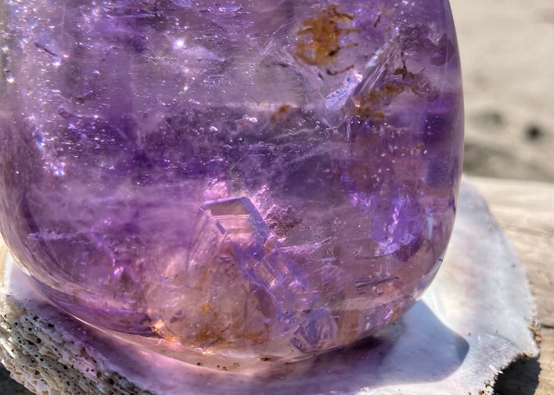 アメジスト 水入り・クォーツinクォーツ 雫型 ブラジル産 | mira Earth