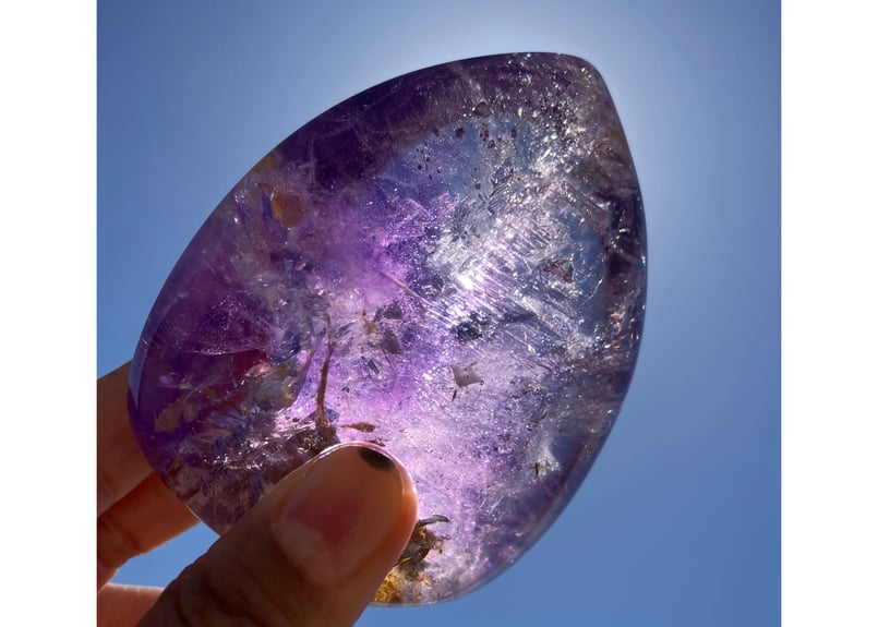 アメジスト 水入り・クォーツinクォーツ 雫型 ブラジル産 | mira Earth