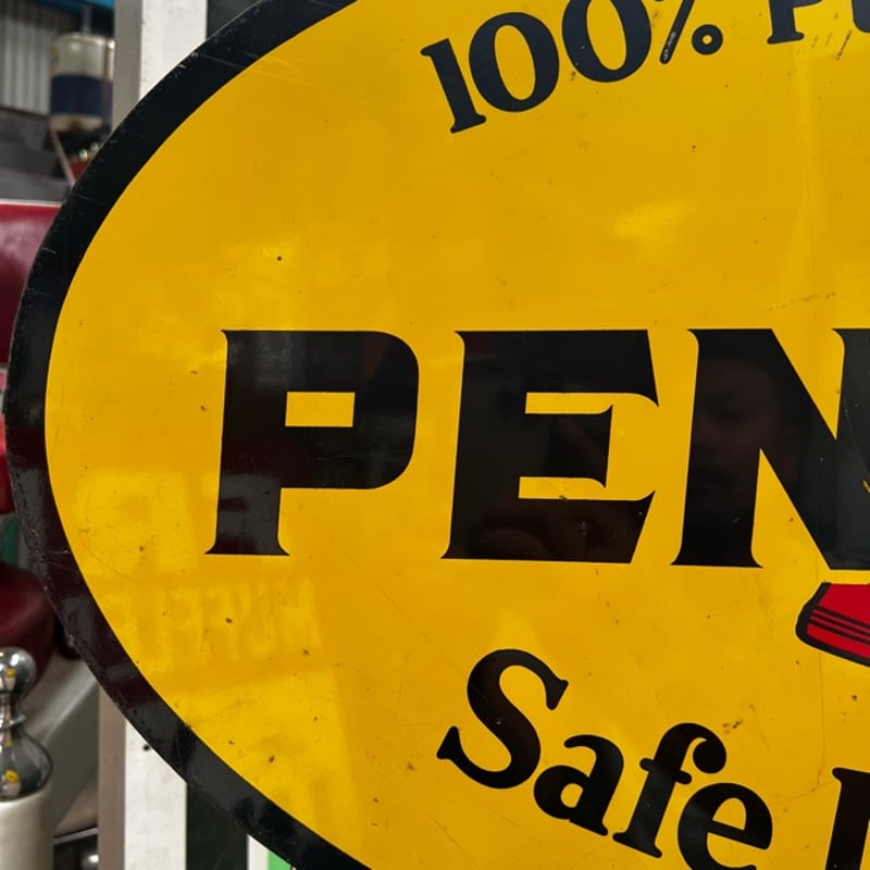 Vintage 1971 PENNZOIL 両面 看板 17-299 | BigBear On