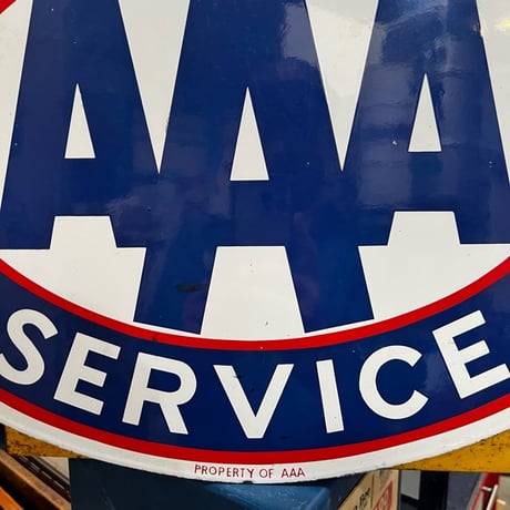 Vintage AAA EMERGENCY SERVICE 琺瑯両面 看板 1-5