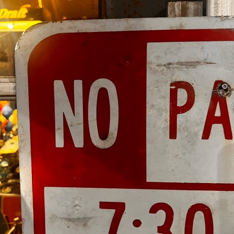 Vintage NO PARKING ROADSIGN 道路標識 20-35-2