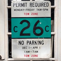 Vintage RPERMIT REQUIRED 道路標識 20-155-30