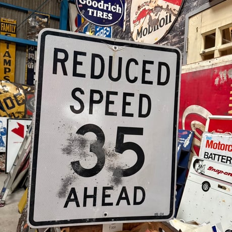Vintage REDUCED SPEED35 AHEAD ロードサイン 21-213-44