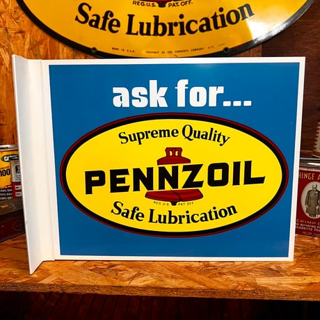Vintage VTG PENNZOIL 両面看板 14-29-1