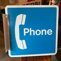 Vintage PHONE SIGN 両面 7-372