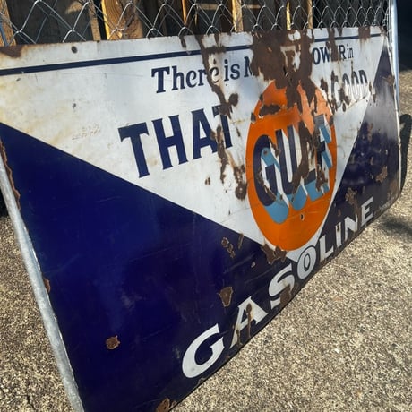 Vintage GULF 琺瑯 大型 看板 18-211