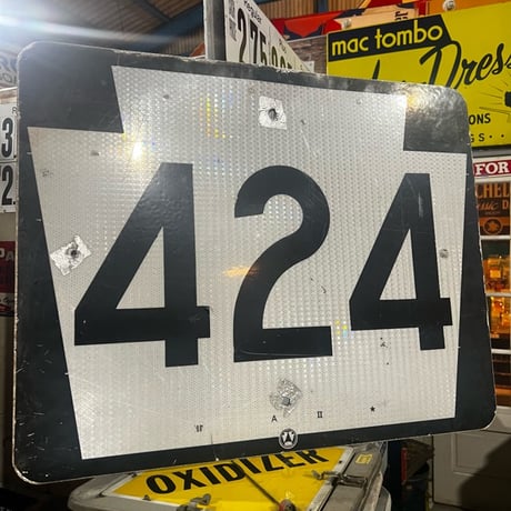 Vintage PENNSYLVANIA州道 424 道路標識 看板 18-178
