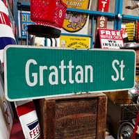 Vintage Grattan St 両面 SIGN 道路標識 19-108-117