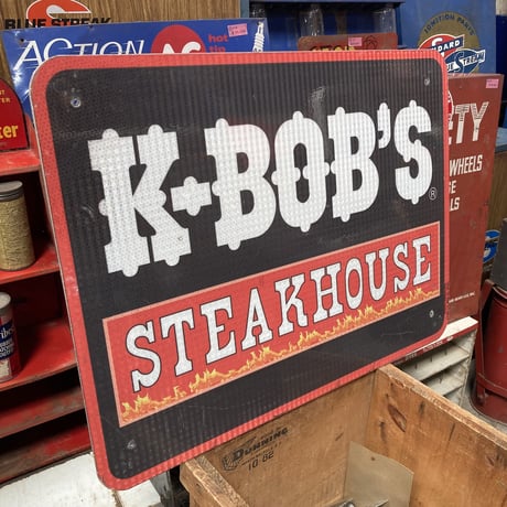K-BOB′S × CHICKEN BUFFET　ヴィンテージ　両面看板　14-389-24