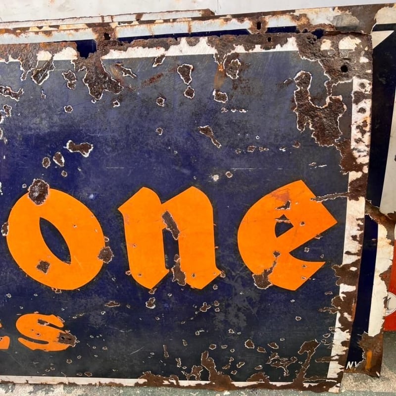 Firestone ファイヤーストーン 1940' ヴィンテージ 横長看板 (13 Firestone ファイヤーストーン 1940' ヴィンテージ 横長看板 (13