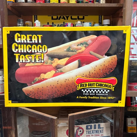 Vintage RED HOT CHICAGO 看板 20-367-1