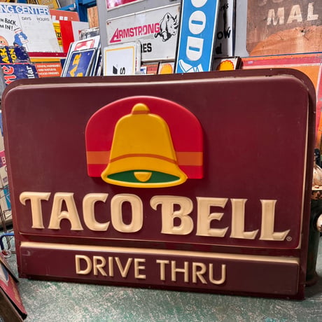 Vintage Taco Bell ドライブスルー 大型プラスチックサイン T-1