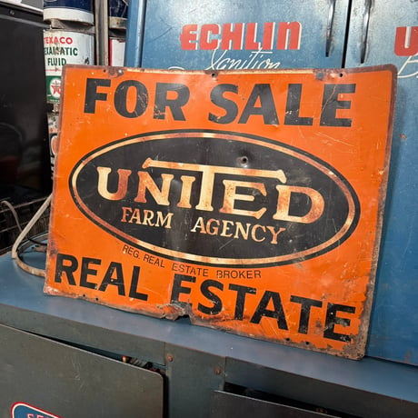 Vintage UNITED FARM AGENCY 両面看板 20-226