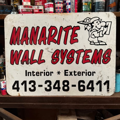 Vintage MANARITE WALL SYSTEMS 両面看板 20-202-66