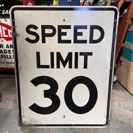 SPEED　LIMIT　30　ヴィンテージ　ロードサイン　道路標識　(14)62-30
