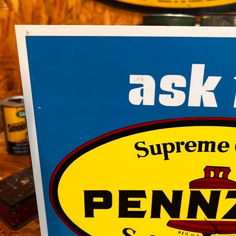 Vintage VTG PENNZOIL 両面看板 14-29-1