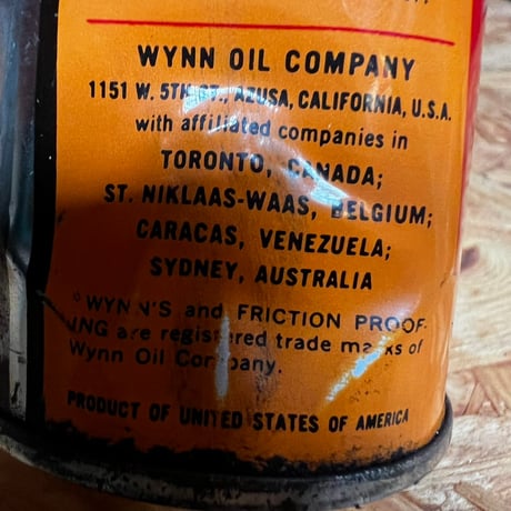 Vintage WYNN’S TOP OIL CAN 16-c-56