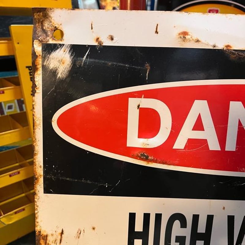 DANGER HIGH VOLTAGE ヴィンテージ 看板 (14)480 | BigBear