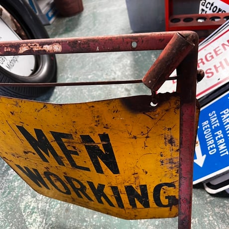 Vintage　MEN WORKING　道路標識　18-98