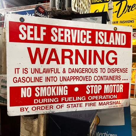 Vintage WARNING 両面看板 20-155-25