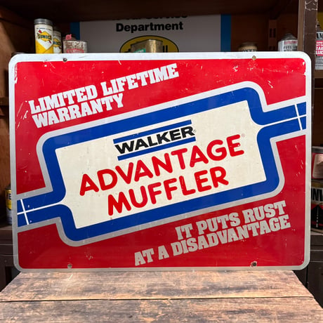 Vintage WALKER ADVANTAGE MUFFLER 両面サイン 21-86