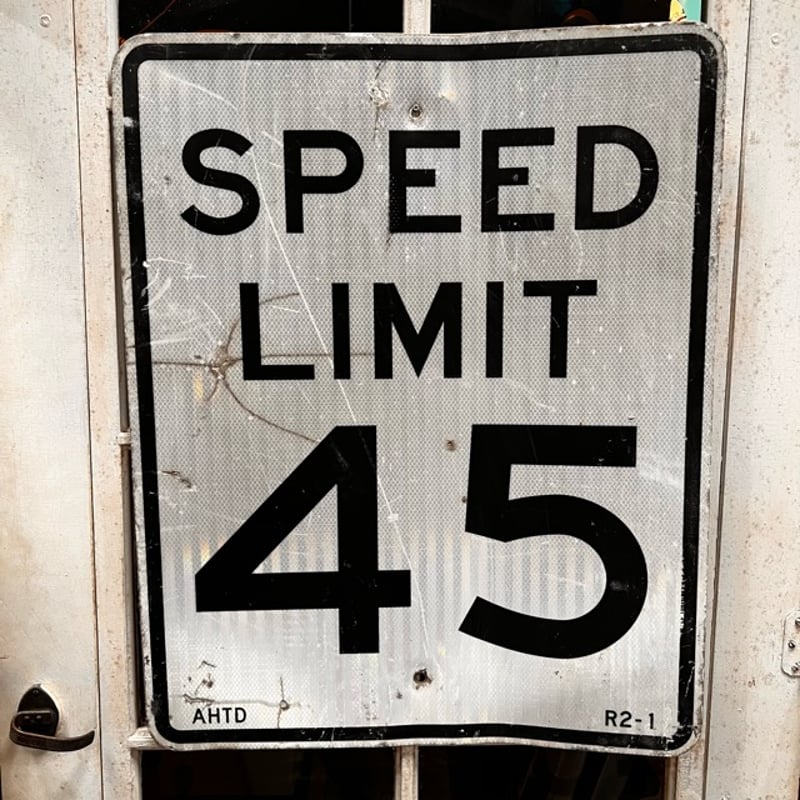 Vintage ロードサイン SPEED LIMIT 45 18-54-10 | BigBea