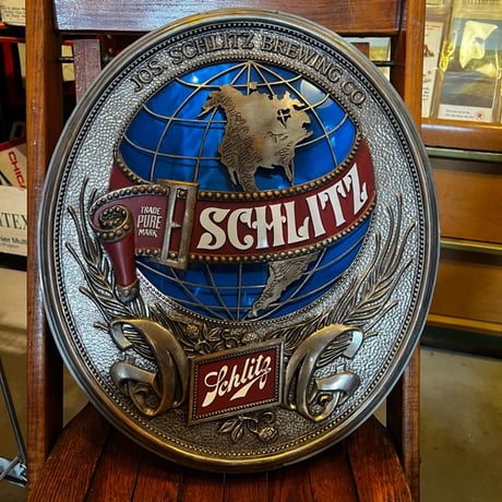 Vintage SCHLITZ Beer プラスチック看板 17-337