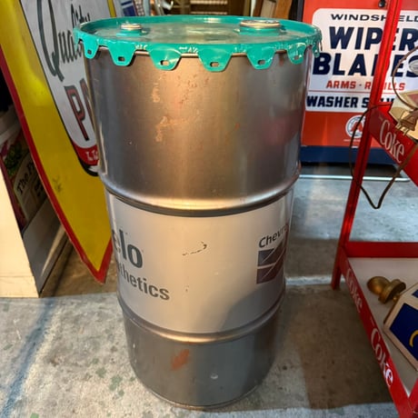 Vintage Chevron 蓋付きドラム缶 S-16-3-5