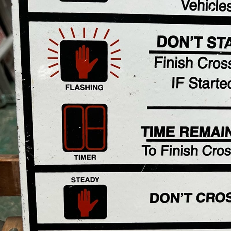 Vintage 信号機 歩行者用 押しボタン 看板 17-289 | BigBear Onli