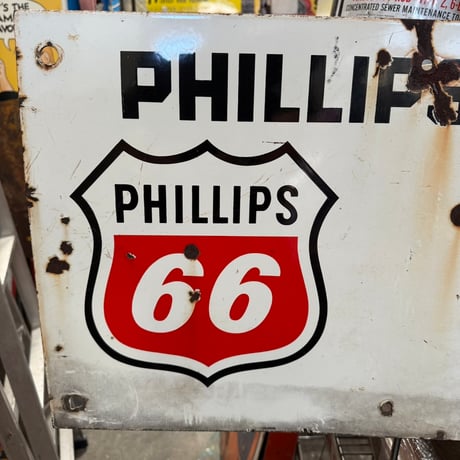 Vintage PHILLIPS 66 琺瑯 看板 1950'S 20-190