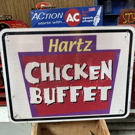 K-BOB′S × CHICKEN BUFFET　ヴィンテージ　両面看板　14-389-24